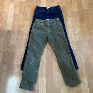 2 pairs Crew cuts boys cord pants. Very good condition. Stretch & adj waist.